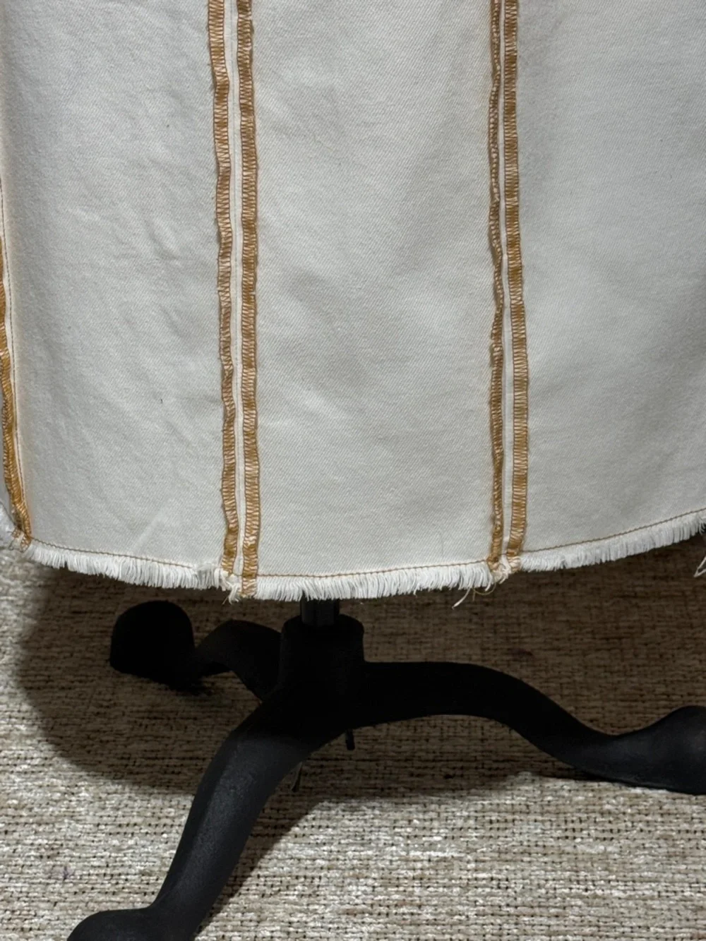 Moon River Neutral Cream Midi Skirt - Picture 5 of 9
